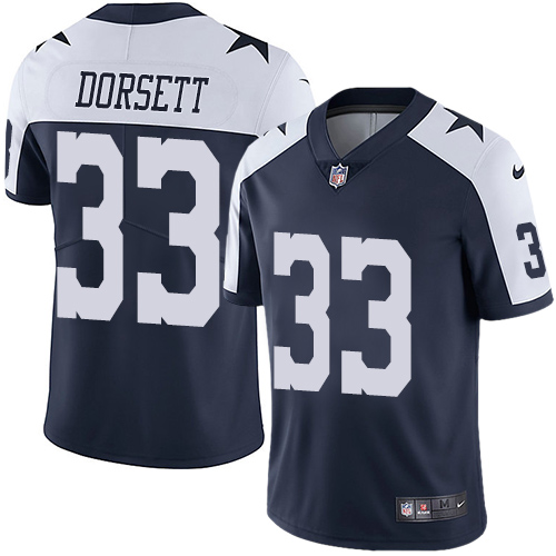 Nike Cowboys #33 Tony Dorsett Navy Blue Thanksgiving Men's Stitched NFL Vapor Untouchable Limited Throwback Jersey - Click Image to Close